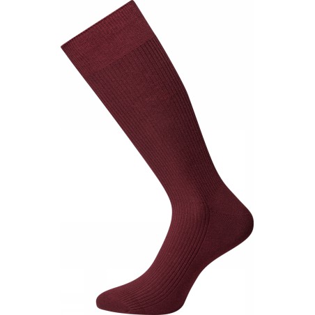 JBS Bomulds rib strømper - Dark Red