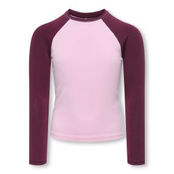 KIDS ONLY Colourblock bluse - Pink Lady / Winetasting