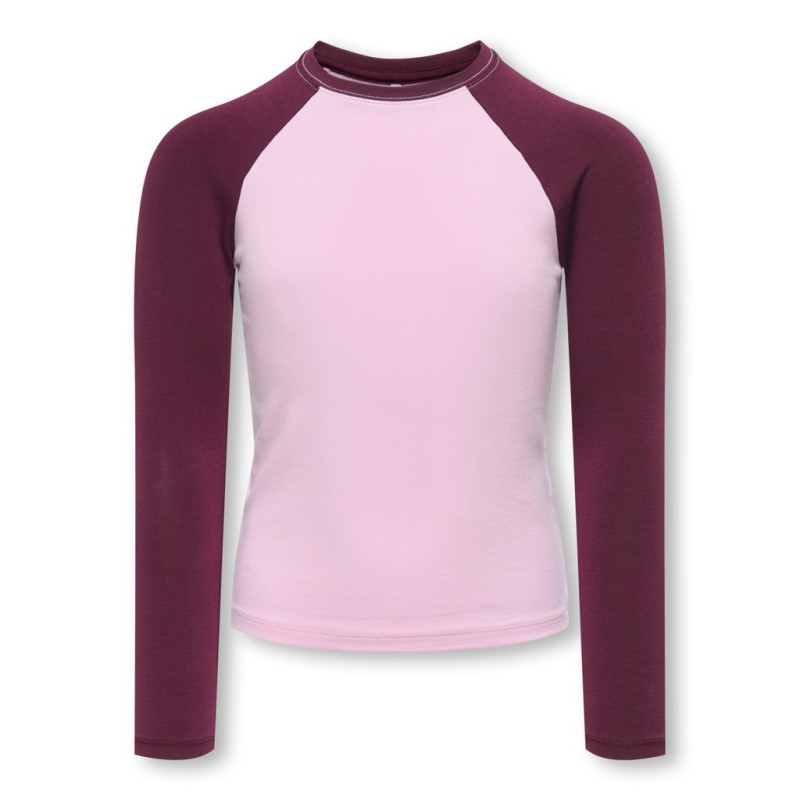 KIDS ONLY Colourblock bluse - Pink Lady / Winetasting
