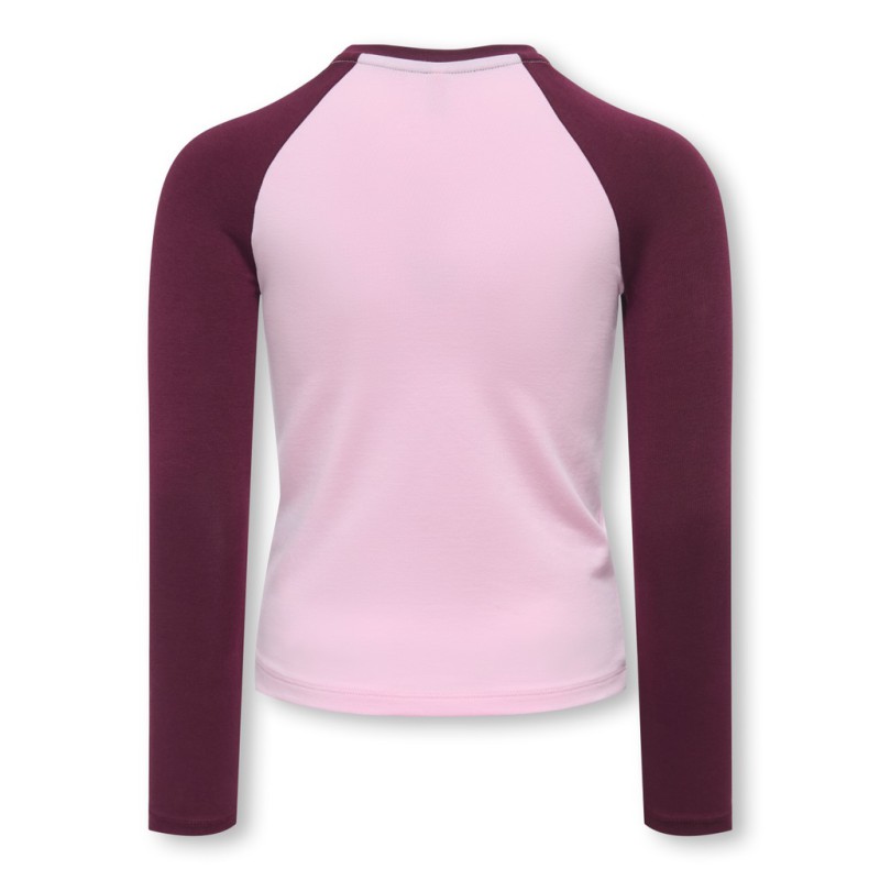 KIDS ONLY Colourblock bluse - Pink Lady / Winetasting