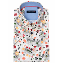 BERNTSON Strygefri kortærmet skjorte - White Floral