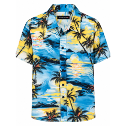 BERNTSON Hawaii kortærmet skjorte - Ocean Sunset