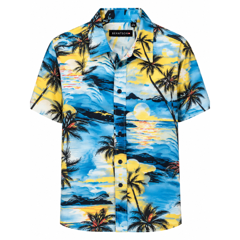 BERNTSON Hawaii kortærmet skjorte - Ocean Sunset