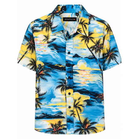 BERNTSON Hawaii kortærmet skjorte - Ocean Sunset