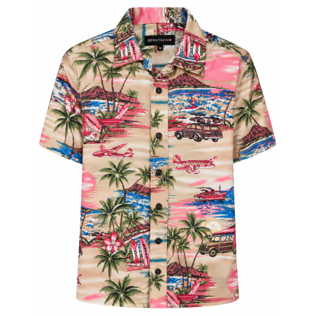 BERNTSON Hawaii kortærmet skjorte - Tropical Sunset