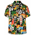 BERNTSON Hawaii kortærmet skjorte - Tropical Black