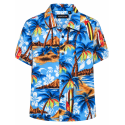 BERNTSON Hawaii kortærmet skjorte - Hawaii Blue