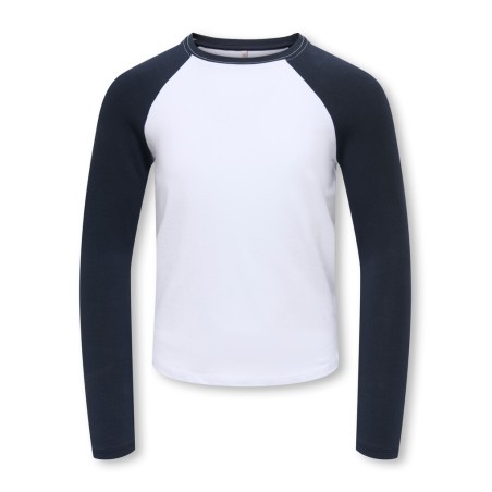 KIDS ONLY Colourblock bluse - Cloud Dancer / Night Sky