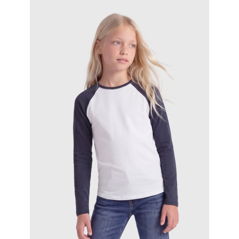 KIDS ONLY Colourblock bluse - Cloud Dancer / Night Sky