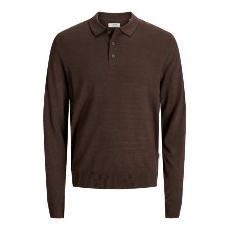 JJ REBEL Birch langærmet strik polo - Delicioso
