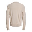 JJ REBEL Birch langærmet strik polo - Moonbeam