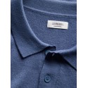 JJ REBEL Birch langærmet strik polo - Vintage Indigo