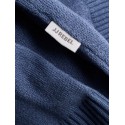 JJ REBEL Birch langærmet strik polo - Vintage Indigo