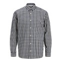 JJ REBEL Havin Gingham langærmet skjorte - Navy Blazer