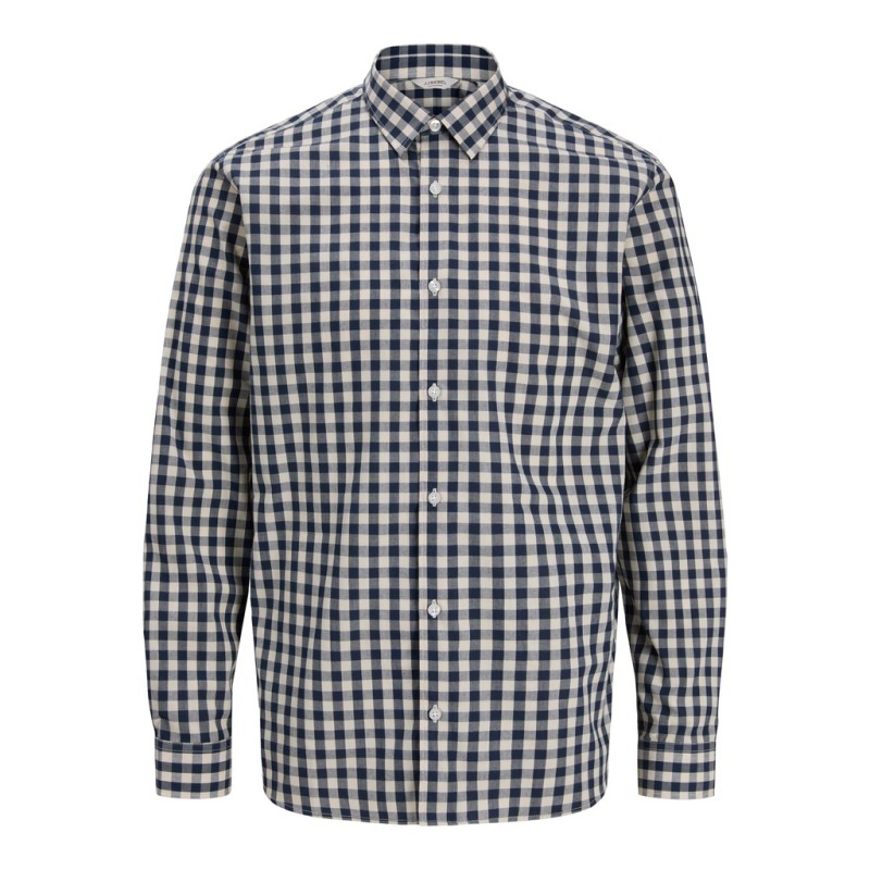 JJ REBEL Havin Gingham langærmet skjorte - Navy Blazer