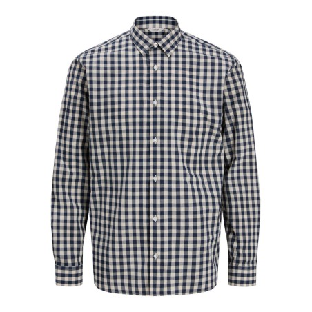 JJ REBEL Havin Gingham langærmet skjorte - Navy Blazer