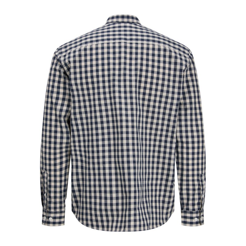 JJ REBEL Havin Gingham langærmet skjorte - Navy Blazer