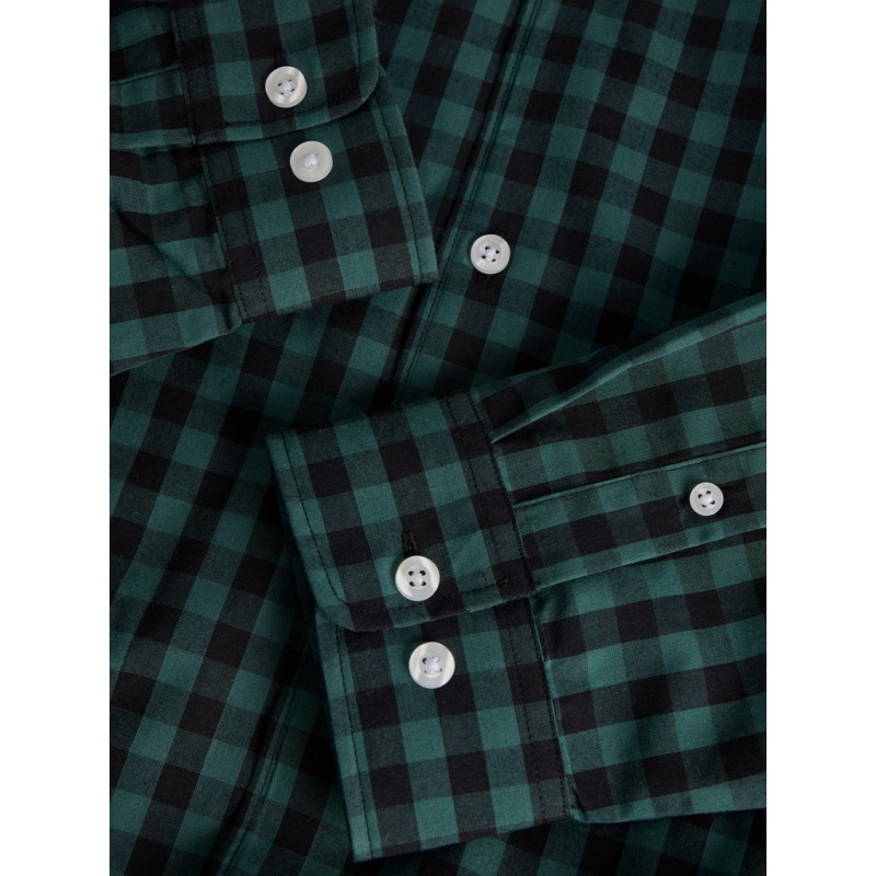 JJ REBEL Havin Gingham langærmet skjorte - Bistro Green