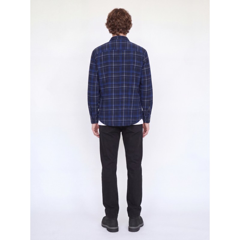 JJ REBEL Havin Gingham langærmet skjorte - Vintage Indigo