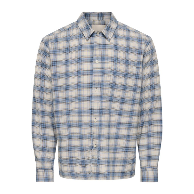 ONLY & SONS Hale flannel relaxed skjorte - Bluefin
