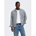 ONLY & SONS Hale flannel relaxed skjorte - Bluefin