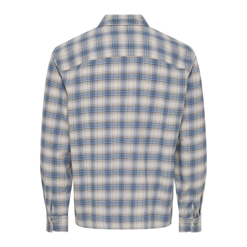ONLY & SONS Hale flannel relaxed skjorte - Bluefin