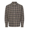 ONLY & SONS Hale flannel relaxed skjorte - Grey Pinstripe
