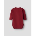 NAME IT BABY Jul langærmet bodystocking - Red Dahlia