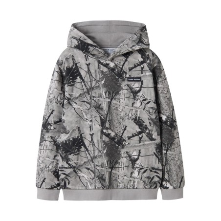 NAME IT KIDS dreng - Rasse sweathoodie - Charcoal Gray