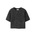 NAME IT KIDS pige - Ria glimmer kortærmet striktrøje - Black