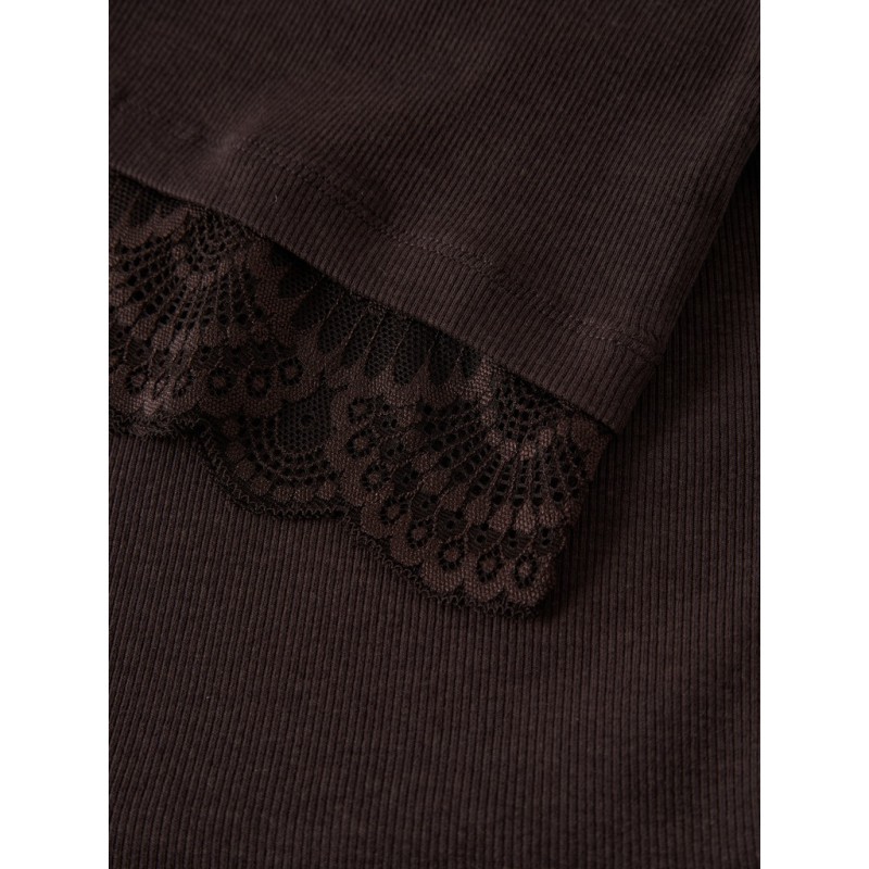 NAME IT KIDS pige - Rosima langærmet bluse - Chocolate Plum