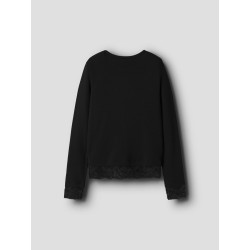NAME IT KIDS pige - Rosima langærmet slim bluse - Black
