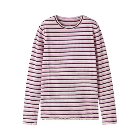 NAME IT KIDS pige - Vemma glimmer slim bluse - Full Blooming Pink