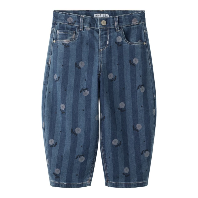 NAME IT MINI pige - Bella barrel jeans - Medium Blue Denim