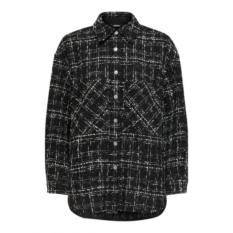 ONLY Bouclè Skjorte Jakke M. Grov Struktur - Sort