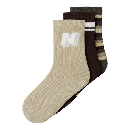 NAME IT MINI dreng - Onel 3-pak strømper - Olive Night