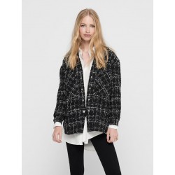 ONLY Bouclè Skjorte Jakke M. Grov Struktur - Sort