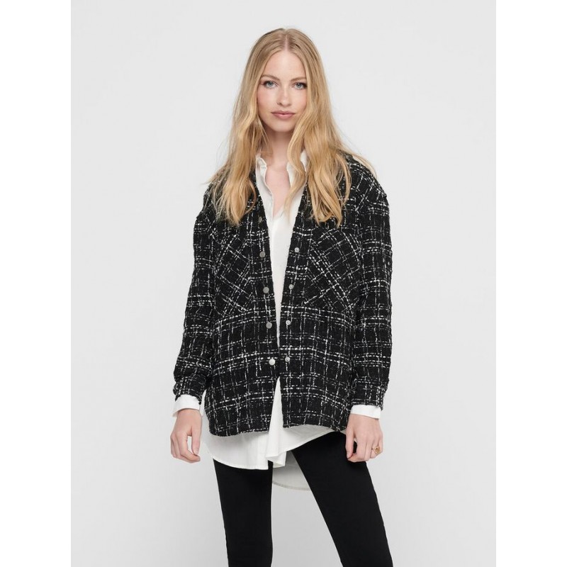 ONLY Bouclè Skjorte Jakke M. Grov Struktur - Sort