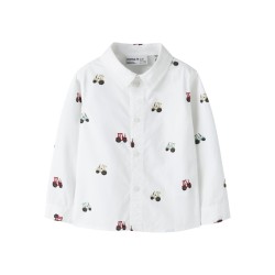 NAME IT MINI dreng - Tractor langærmet skjorte - Bright White