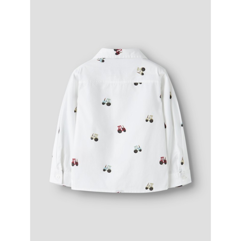 NAME IT MINI dreng - Tractor langærmet skjorte - Bright White