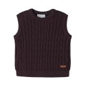 NAME IT MINI dreng - Raffat strik slipover vest - Chocolate Plum