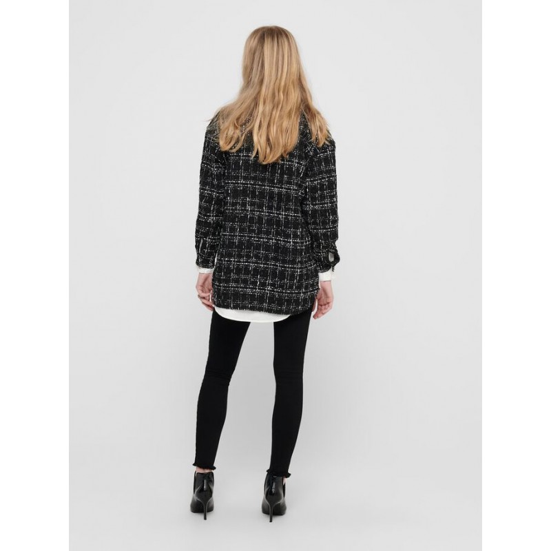 ONLY Bouclè Skjorte Jakke M. Grov Struktur - Sort