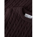 NAME IT MINI dreng - Raffat strik slipover vest - Chocolate Plum