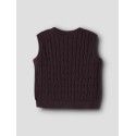 NAME IT MINI dreng - Raffat strik slipover vest - Chocolate Plum