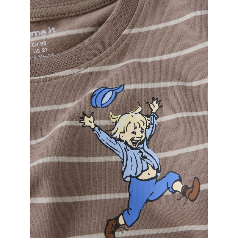 NAME IT MINI dreng - Olle Emil langærmet bluse - Walnut