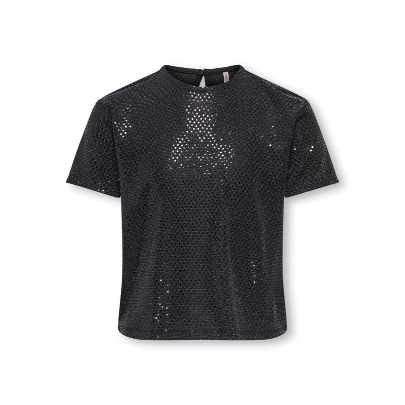 KIDS ONLY Dazzling kortærmet palliet top - Black