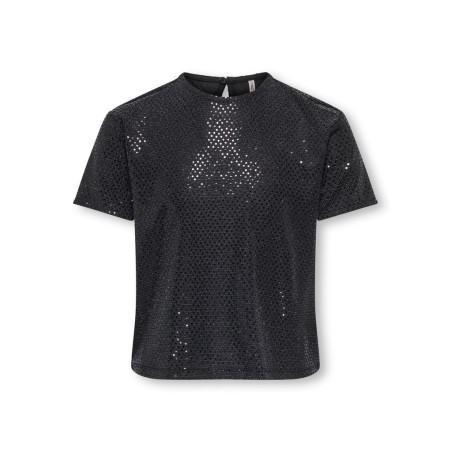 KIDS ONLY Dazzling kortærmet palliet top - Black