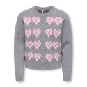 KIDS ONLY Harli argyle strik cardigan - Medium Grey Melange