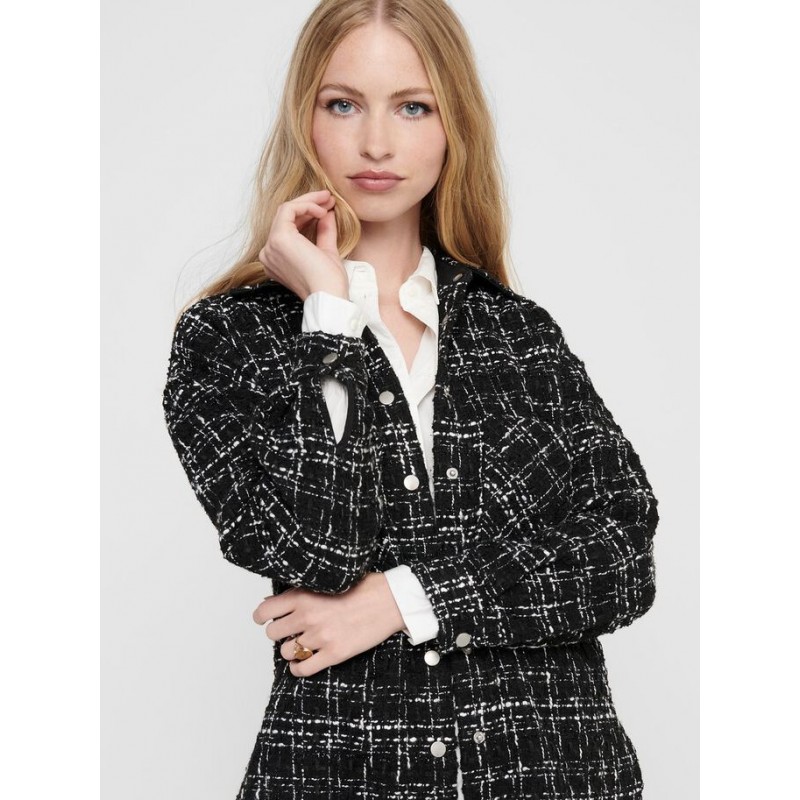 ONLY Bouclè Skjorte Jakke M. Grov Struktur - Sort