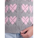 KIDS ONLY Harli argyle strik cardigan - Medium Grey Melange